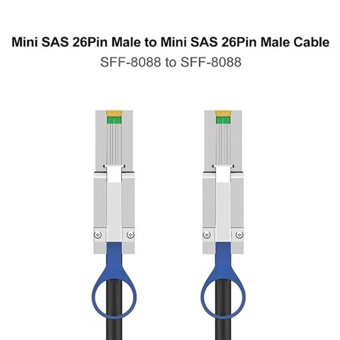 SFF-8088 إلى SFF-8088 كابل خارجي 6 جيجابت في الثانية SAS2.0 26Pin كابل هجين لأنظمة التخزين الخارجية in Kuwait