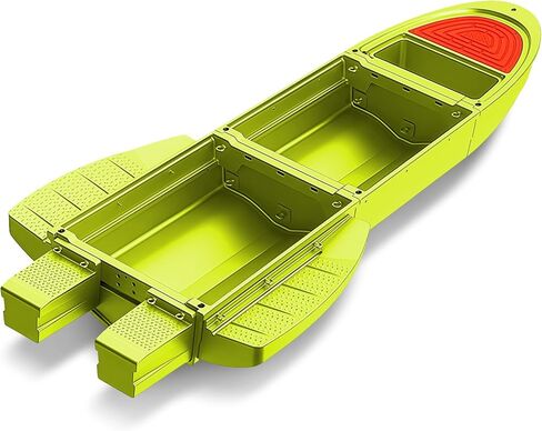 Fishing Boat, Folding Jon Boat with 3 Collapsible Modular Fishing Kayak and 2 Side&Tail Pontoons, Multipurpose Kayak Canoe, Up to 800lbs Buoyancy Suitable for 5-7 Person. in Saudi Arabia