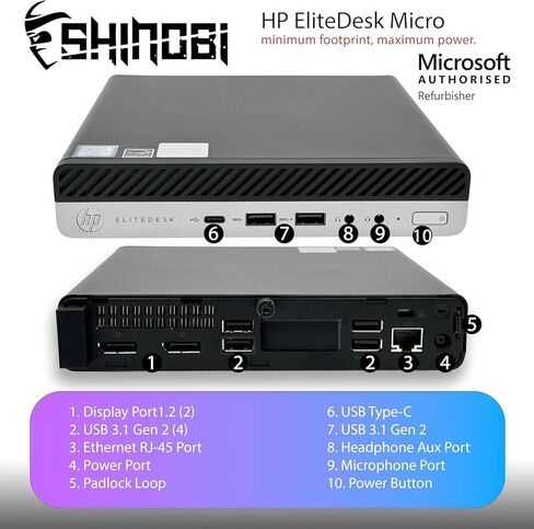 HP EliteDesk 800 G4 Mini PC | Intel Core i5-8500T | 16GB RAM | 512GB NVME | Windows 11 Pro | Built in AX210 WiFi 6E+BT 5.3 | Mini PC | Pc Monitor Mount (Renewed) in Saudi Arabia