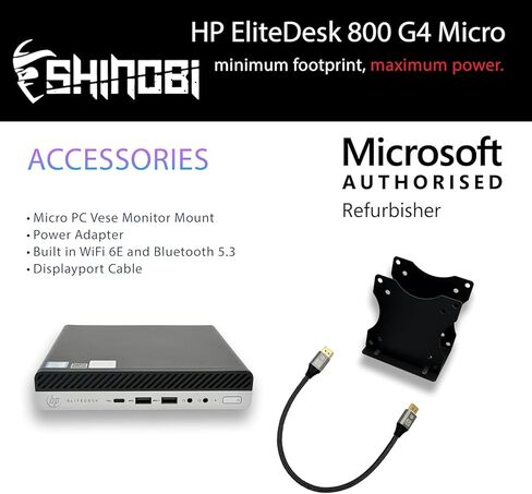 HP EliteDesk 800 G4 Mini PC | Intel Core i5-8500T | 16GB RAM | 512GB NVME | Windows 11 Pro | Built in AX210 WiFi 6E+BT 5.3 | Mini PC | Pc Monitor Mount (Renewed) in Saudi Arabia