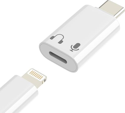 محول Lightning إلى USB C لهاتف Iphone17 16 15 Pro Max لسماعات Apple Audio أنثى ميكروفون الإضاءة من النوع C ذكر محول سماعة أذن كابل ميكروفون لسماعات Ipad Jack متوافق مع Samsung in Kuwait
