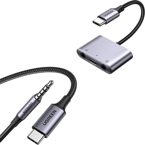 UGREEN USB C to 3.5mm Audio Adapter 3 in 1 Charger and Headphone Splitter USB C to Aux Dual Headphone Jack Bundle with Aux to USB C, Type C to 3.5mm Audio Jack Cable 6.6FT USB C to TRRS Headphone Car in Saudi Arabia
