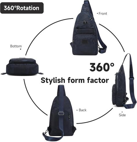 Sling Bag Cross Body Bag Recycled Crossbody Backpack Travel Daypack Dark Blue in Saudi Arabia