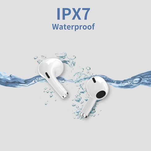 سماعات أذن لاسلكية، سماعات رأس بلوتوث، وسادات هوائية بخاصية إلغاء الضوضاء، وسادات أذن ثلاثية الأبعاد 4، وسائد أذن داخل الأذن مع سماعات أذن رياضية عميقة، وحقيبة شحن USB-C، لأجهزة Android/Samsung/Apple iPhone in Kuwait