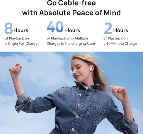 سماعات أذن لاسلكية، سماعات رأس بلوتوث، وسادات هوائية بخاصية إلغاء الضوضاء، وسادات أذن ثلاثية الأبعاد 4، وسائد أذن داخل الأذن مع سماعات أذن رياضية عميقة، وحقيبة شحن USB-C، لأجهزة Android/Samsung/Apple iPhone in Kuwait