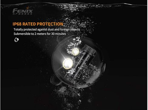 مصباح أمامي Fenix ​​HM65R USB قابل لإعادة الشحن مع حقيبة حمل APB-20، 1400 لومن، مقاوم للماء، ضوء كشاف مزدوج وإضاءة كاشفة، مزود بمقبس حائط USB in Saudi Arabia