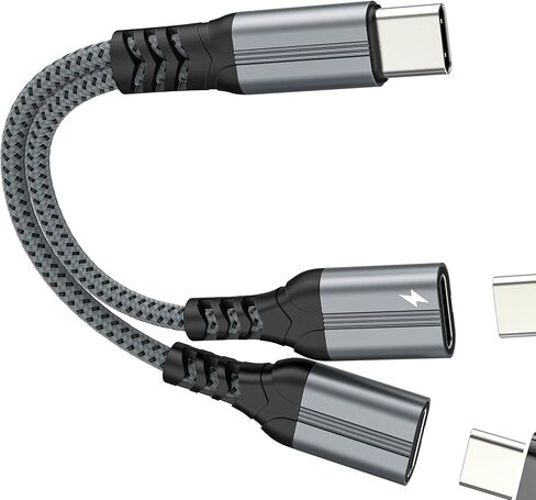 USB C Splitter(2 in 1)Type C Headphone Charger Cable Jack Adapter for Iphone 17 16 15 Pro Max Audio Dongle Dual Charging Aux Cord for Apple Fast Multi Port Car Headset for Ipad Compatible for Samsung in Saudi Arabia