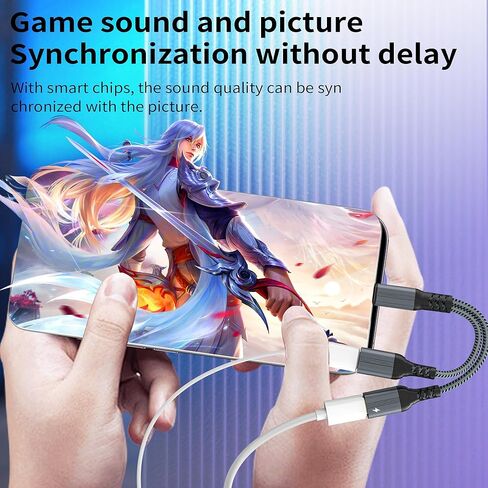 USB C Splitter(2 in 1)Type C Headphone Charger Cable Jack Adapter for Iphone 17 16 15 Pro Max Audio Dongle Dual Charging Aux Cord for Apple Fast Multi Port Car Headset for Ipad Compatible for Samsung in Saudi Arabia