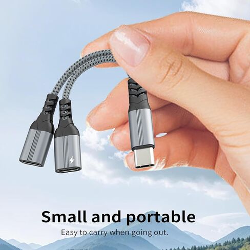 USB C Splitter(2 in 1)Type C Headphone Charger Cable Jack Adapter for Iphone 17 16 15 Pro Max Audio Dongle Dual Charging Aux Cord for Apple Fast Multi Port Car Headset for Ipad Compatible for Samsung in Saudi Arabia