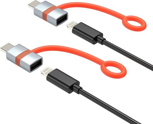 محول لايتنينج إلى USB C 60 وات (عبوة من قطعتين) لهاتف Iphone17 16 15 لملحقات شاحن Apple كابل إضاءة أنثى جاك نوع C ذكر محول دونجل شحن لأجهزة Ipad android متوافق مع Samsung in Kuwait