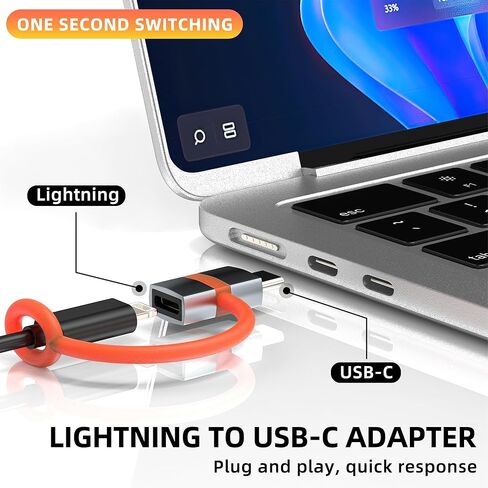 محول لايتنينج إلى USB C 60 وات (عبوة من قطعتين) لهاتف Iphone17 16 15 لملحقات شاحن Apple كابل إضاءة أنثى جاك نوع C ذكر محول دونجل شحن لأجهزة Ipad android متوافق مع Samsung in Kuwait