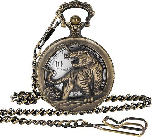 Tiong Pocket Watch Pattern Vintage Quartz Pocket Watches with Chain Christmas Graduation Birthday Gifts Fathers Day in Saudi Arabia
