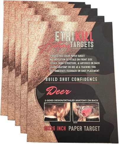 Deer Target 2-Sided Paper Range Targets (5pack) 18" x 26" for Archery & Rifle Hunters | Realistic Educational Anatomy Illustration by EthiKill… in Saudi Arabia