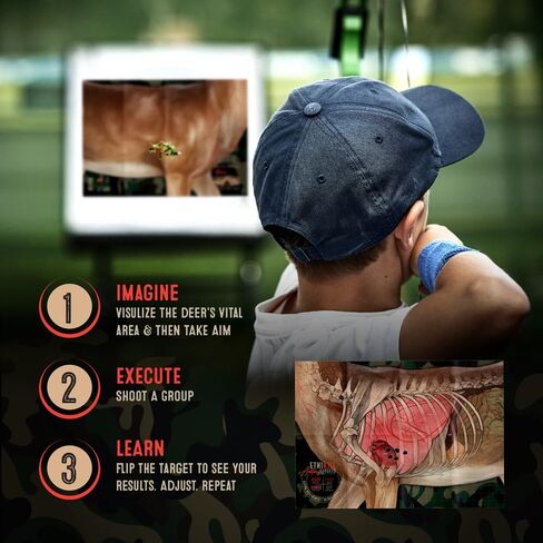 Deer Target 2-Sided Paper Range Targets (5pack) 18" x 26" for Archery & Rifle Hunters | Realistic Educational Anatomy Illustration by EthiKill… in Saudi Arabia