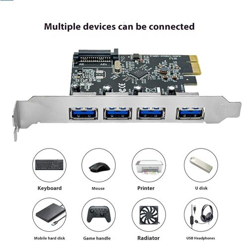 بطاقة توسيع PCIe USB عالية السرعة 4 منافذ نقل بيانات بسرعة 5 جيجابت في الثانية متوافقة مع مقابس أنظمة النوافذ وبطاقة توسيع التشغيل in Kuwait