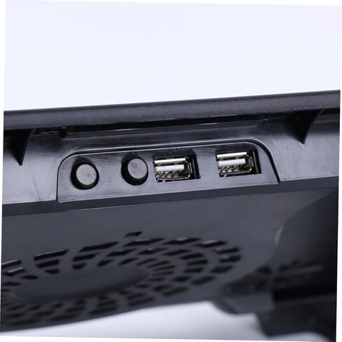 حامل تبريد للكمبيوتر المحمول مزود بـ 5 مراوح وقاعدة تبريد USB مع قاعدة تبريد مضادة للانزلاق متعددة الزوايا قابلة للتعديل للألعاب وأجهزة الكمبيوتر المحمولة المكتبية باللون الأسود in Saudi Arabia