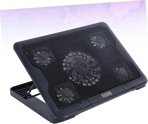 USB Laptop Cooling Pad with 5 Fans Cooler Base, Anti-Skid Multi-Angle Adjustable Cooling Stand for Notebooks and Gaming Laptops in Saudi Arabia