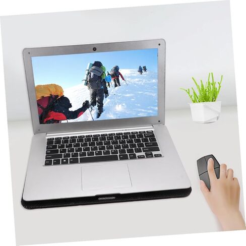 6 Inch Adjustable Laptop Holder Cooling Pad with High-Velocity Fan Notebook Cooling Support for Office and Gaming Black in Saudi Arabia