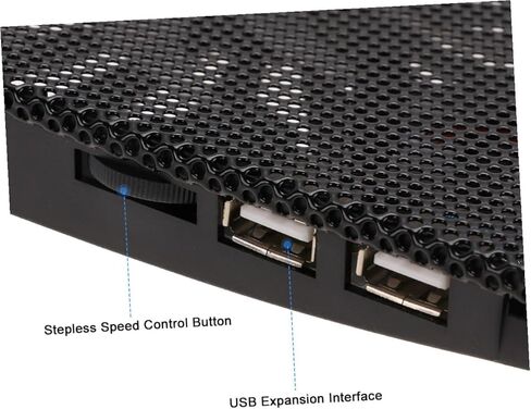 6 Inch Adjustable Laptop Holder Cooling Pad with High-Velocity Fan Notebook Cooling Support for Office and Gaming Black in Saudi Arabia