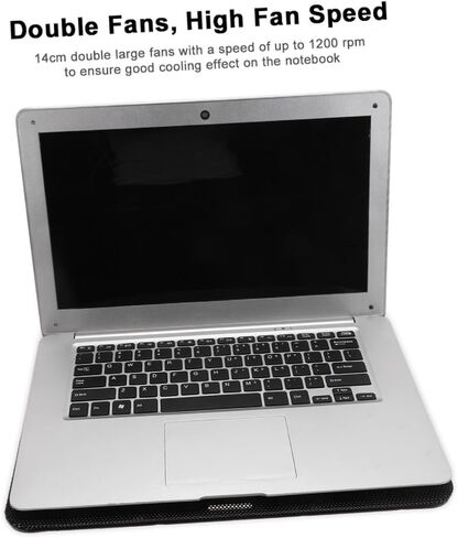 6 Inch Adjustable Laptop Holder Cooling Pad with High-Velocity Fan Notebook Cooling Support for Office and Gaming Black in Saudi Arabia