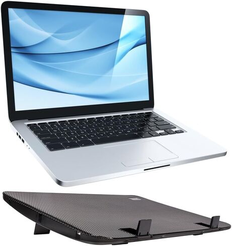 6 Inch Adjustable Laptop Holder Cooling Pad with High-Velocity Fan Notebook Cooling Support for Office and Gaming Black in Saudi Arabia
