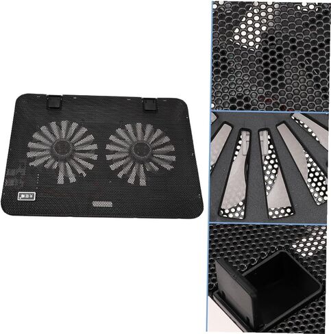 6 Inch Adjustable Laptop Holder Cooling Pad with High-Velocity Fan Notebook Cooling Support for Office and Gaming Black in Saudi Arabia
