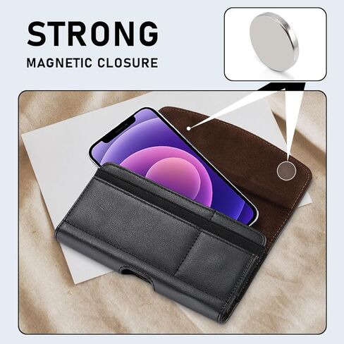 Belt Phone Holder for iPhone 17 17 Pro 16 Pro 16e 15 15Pro 14 13 12 11 Xs 10 X XR,Premium Leather Phones Pouch with Belt Clip Cell Phone Holder in Saudi Arabia
