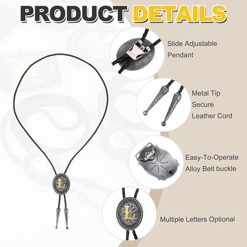 PATIKIL الغربية كاوبوي بولو التعادل وحزام مشبك مجموعة الذهبي جلد البقر حبل ربطة العنق للأزياء التقليدية خمر الملحقات in Kuwait