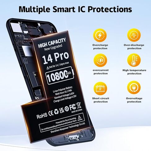 New Internal Battery with Professional Repair Tool Kit Compatible with iPhone 14 Pro 0 Cycle Li-Polymer Replacement Battery Model A2890, A2650, A2889, A2892 in Saudi Arabia