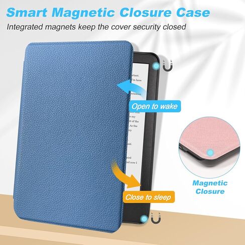 Case for Kindle 6"(11th Generation, 2024/2022 Release),Premium PU Leather, Ultra Thin and Lightweight Smart Protective Durable Cover with Auto Sleep Wake Function, Navy Blue in Saudi Arabia