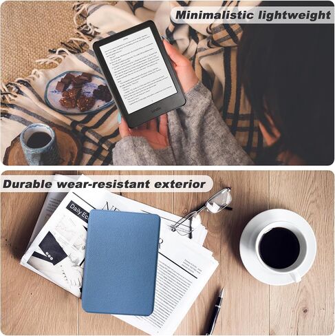 Case for Kindle 6"(11th Generation, 2024/2022 Release),Premium PU Leather, Ultra Thin and Lightweight Smart Protective Durable Cover with Auto Sleep Wake Function, Navy Blue in Saudi Arabia
