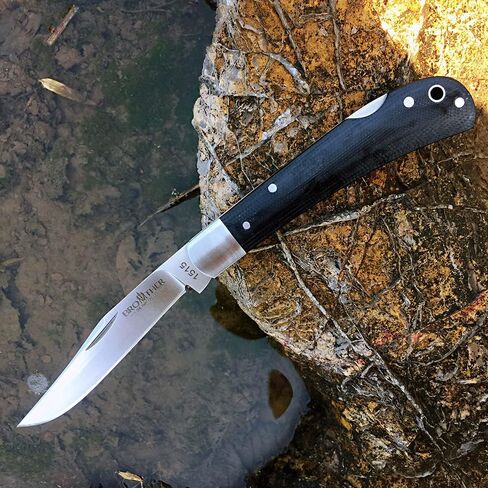 Watchman Brother 1515G10 شفرة سكين Mircarta Grips قفل سكين الجيب الخلفي in Kuwait