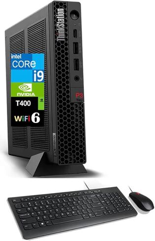 محطة عمل صغيرة لسطح المكتب Lenovo ThinkStation P3 Mini (Intel i9-14900 vPro (Beats i7-14700)، T400 4GB، 32GB DDR5، 1TB PCIe SSD، WiFi 6، BT 5.3، RJ-45، 1x DP، 3X mDP، Win 11 Pro) مع ماوس USB ولوحة مفاتيح in Kuwait