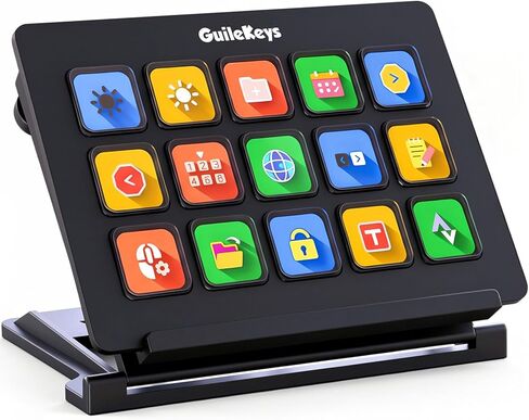 Stream Deck with 15 Macro Keys, Stream Controller Macro Keyboard USB Soundboard with Trigger Actions in OBS/Twitch/YouTube/Streamlabs/Discord/Zoom, Studio Controller with Mac/PC in Kuwait