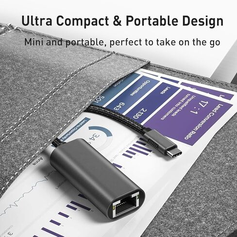 محول USB C إلى إيثرنت، محول RJ45 إلى USB C مجاني [متوافق مع Thunderbolt 3/4]، محول شبكة جيجابت إيثرنت LAN بسرعة 1 جيجابت في الثانية لجهاز MacBook Pro/Air، iPhone 15 Pro/Max، Dell XPS، Galaxy S8-S24 in Saudi Arabia