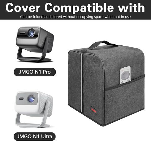Projector Dust Cover for JMGO N1 Pro/N1 Ultra, Waterproof Projector Protector Case with Pocket for Accessories-Dark Gray in Saudi Arabia