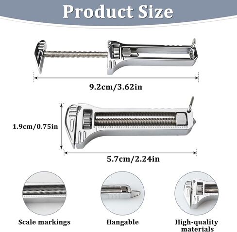 2 PCS Compact Titanium Multitool, Portable Mini Multitool Wrench, Multifunctional Bottle Opener Tool with Mini Adjustable Wrench, Nail Puller and Keychain Design, For Travel Hiking Camping in Kuwait