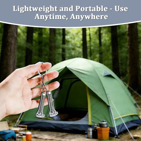 2 PCS Compact Titanium Multitool, Portable Mini Multitool Wrench, Multifunctional Bottle Opener Tool with Mini Adjustable Wrench, Nail Puller and Keychain Design, For Travel Hiking Camping in Kuwait