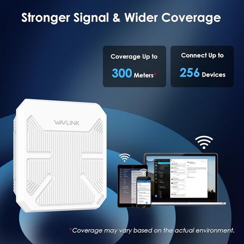 WAVLINK AX3000 WiFi6 Outdoor WiFi Extender, Dual Band WiFi 6 Outdoor Wireless Access Point Weatherproof WiFi Repeater, Router, 802.3at Active POE, Integrated Directional Intennas,Work with Starlink in Saudi Arabia