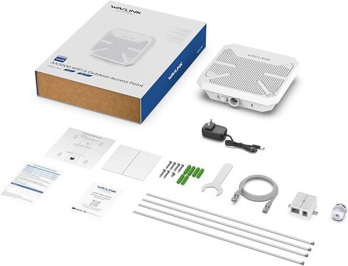 WAVLINK AX3000 WiFi6 Outdoor WiFi Extender, Dual Band WiFi 6 Outdoor Wireless Access Point Weatherproof WiFi Repeater, Router, 802.3at Active POE, Integrated Directional Intennas,Work with Starlink in Saudi Arabia