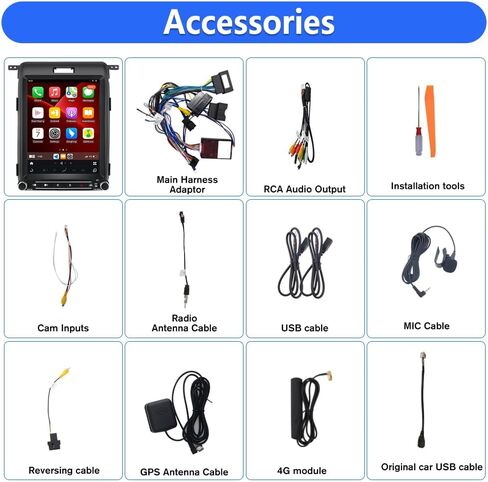 Android 13 Car Radio [4gram+64grom] لـ Ford F150 2013 2014،12.1 بوصة T مع Carplay اللاسلكي Android GPS DSP WiFi Bluetooth SWC HDMI in Kuwait