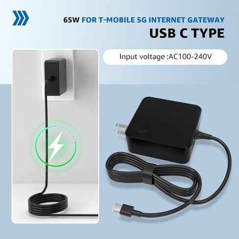 Power Adapter for T-Mobile 5G Internet Gateway for Arcadyan KVD21 Power Cord, USB Type C (5FT) in Kuwait