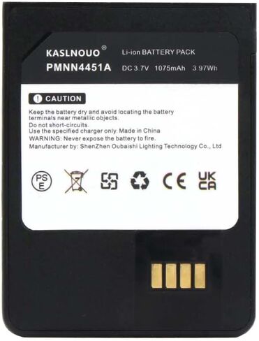 بطارية بديلة مكونة من قطعتين متوافقة مع Motorola Minitor 6 Pager Minitor VI Pager PMNN4451, PMNN4451A 3.7V 1075mAh in Saudi Arabia