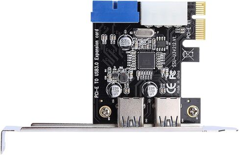 بطاقة توسيع YUYTE PCIe إلى USB 3.0، سهلة التركيب مع منفذي USB 3.0 بمعدل نقل 5 جيجابت في الثانية، متوافقة مع 7 8 10، لفتحات PCIe x1 x4 x8 x16 in Saudi Arabia