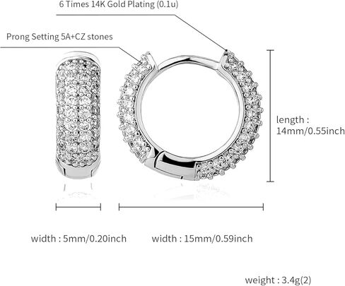 TOPGRILLZ 14K أقراط غضروف مطلية بالذهب للرجال، 5A+ زركونيا مكعب أقراط صغيرة للرجال، حلقات أذن زركونيا مكعبة مكتنزة، artes para hombre in Saudi Arabia