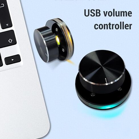 USB Volume Control Knob, External Multimedia Adjustment Controller for Android System PC Multimedia Type C with RGB Light in Saudi Arabia