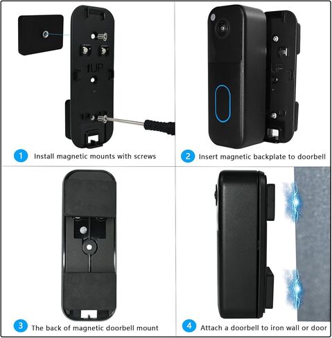 حامل مغناطيسي لجرس الباب من TEKCAM متوافق مع Blink Video Doorbell الجيل الثاني (طراز جديد)، حامل كأس شفط متوافق مع Blink Outdoor 4، 3، Blink Mini 2، Blink Mini in Saudi Arabia