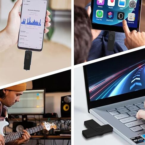 محرك أقراص فلاش USB C سعة 32 جيجابايت، محرك إبهام مزدوج دوار، نوع C + منفذ USB A، شريحة ذاكرة محمولة لهاتف iPhone 16/15، Mac، هواتف Android، الأجهزة اللوحية، أجهزة الكمبيوتر المحمولة، Mac، Windows، أسود in Kuwait