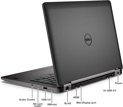 لاب توب ديل لاتيتيود E7470 بشاشة 14 بوصة، انتل كور i5-6300U، ذاكرة الوصول العشوائي 8 جيجا، 256 جيجا اس اس دي، كاميرا، ويندوز 11 برو (متجدد) in Kuwait