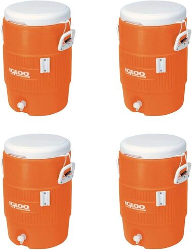 Igloo 5-Gallon Heavy-Duty Beverage Cooler, Orange - 4-Pack in Saudi Arabia